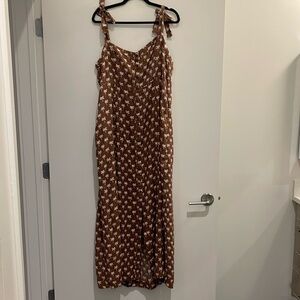Faherty Linen Maxi Dress Palm Trees XL